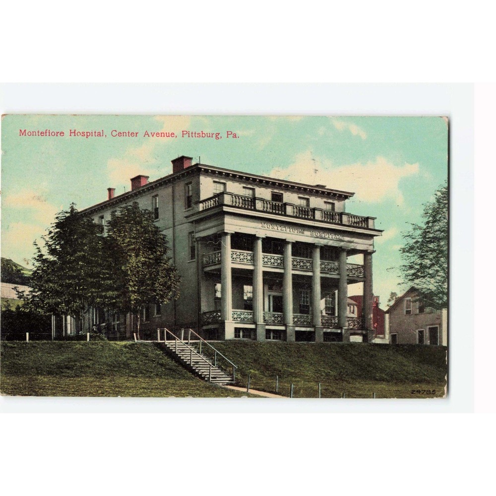 Vintage Montefiore Hospital Pittsburgh PA Postcard 1911 Center Avenue VG